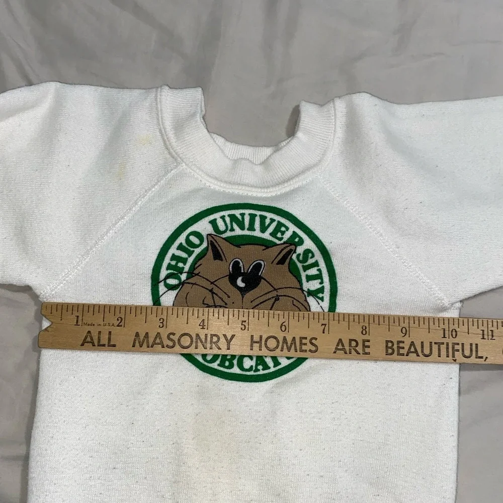 Vintage 80s Ohio University Bobcats Crewneck Sweatshirt 2T Baby/Toddler Made USA